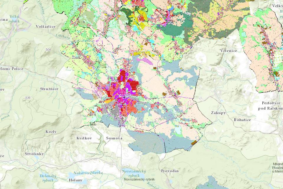 Náhled územního plánu obce Česká Lípa v mapě Mapee