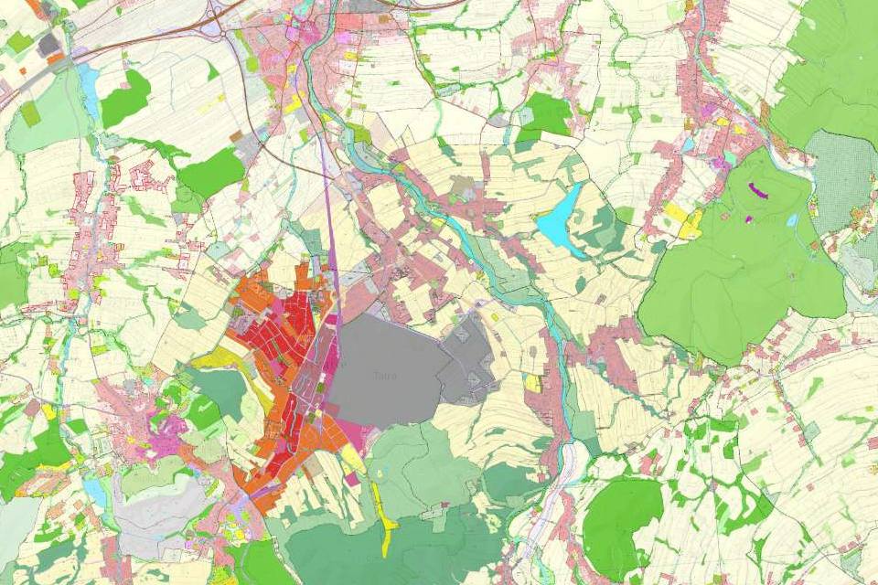 Náhled územního plánu obce Kopřivnice v mapě Mapee