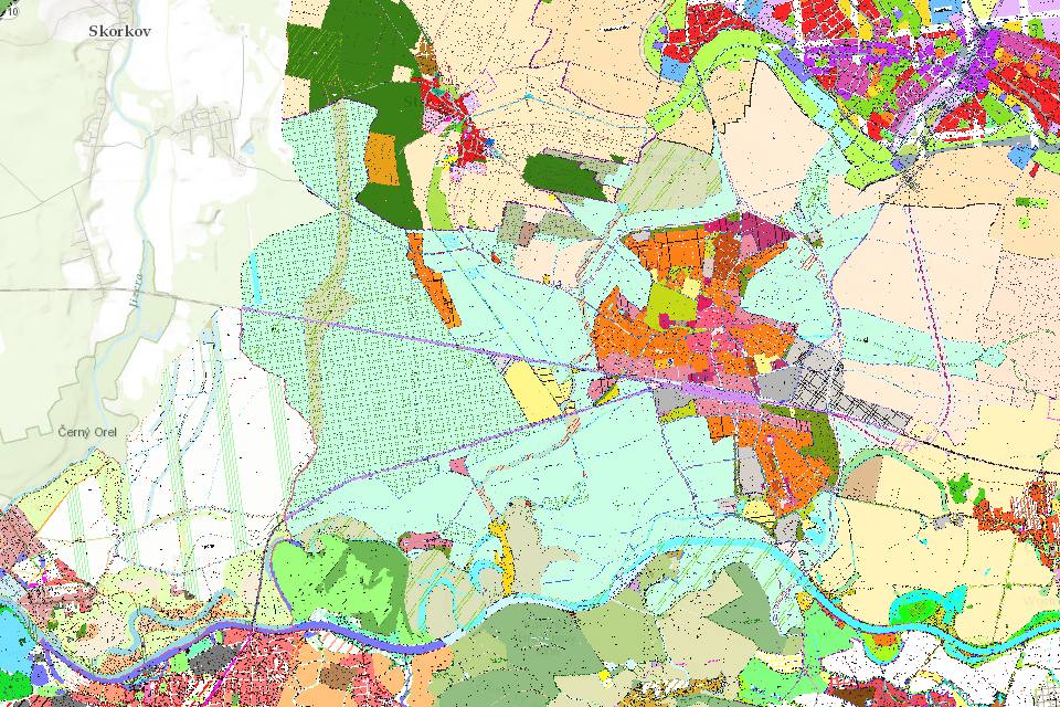 Náhled územního plánu obce Lysá nad Labem v mapě Mapee