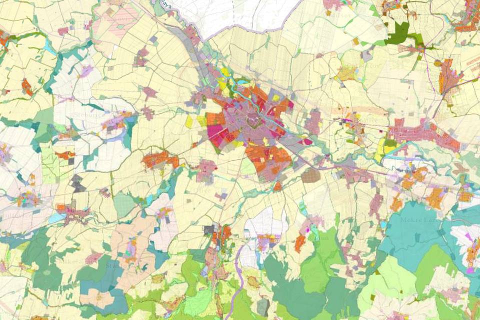 Náhled územního plánu obce Opava v mapě Mapee
